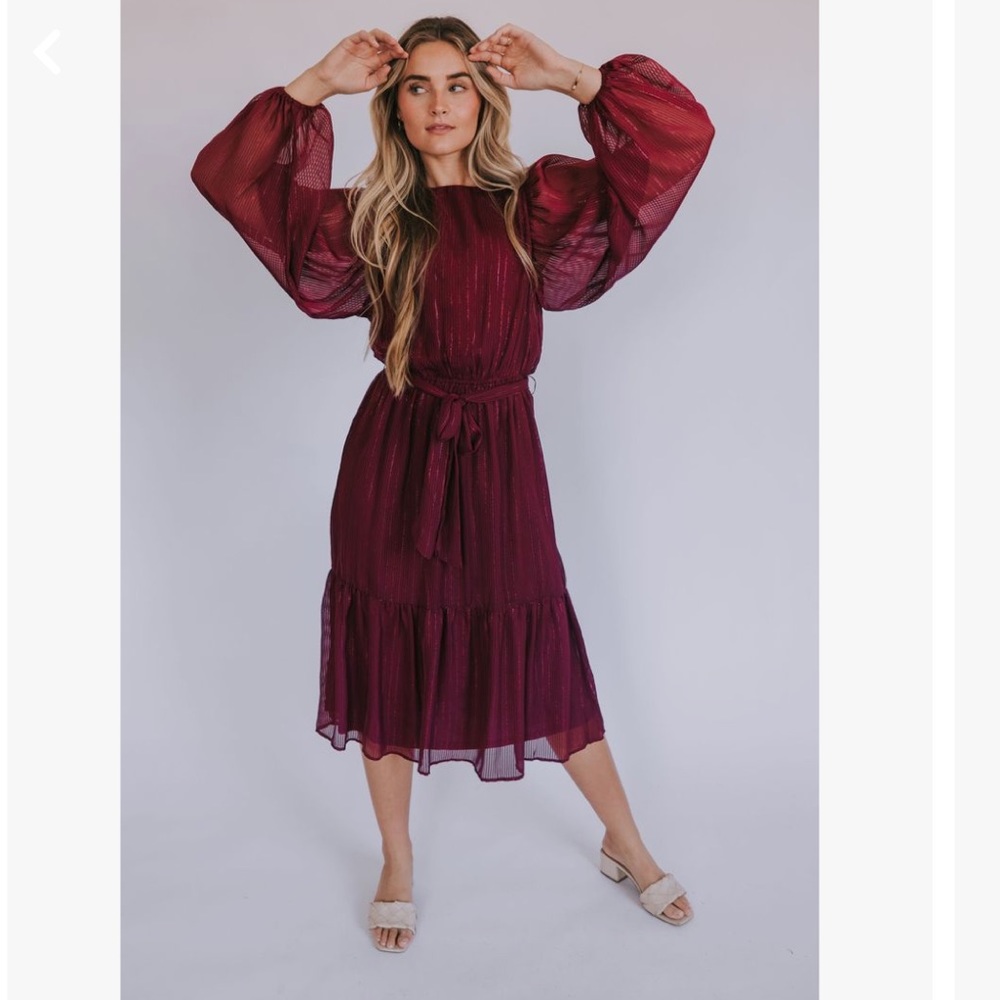 One Loved Babe burgundy dress maroon L